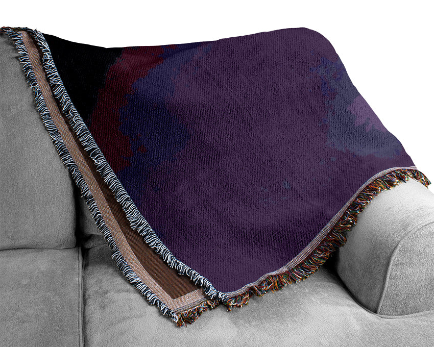 Purple Apple Blossom Woven Blanket