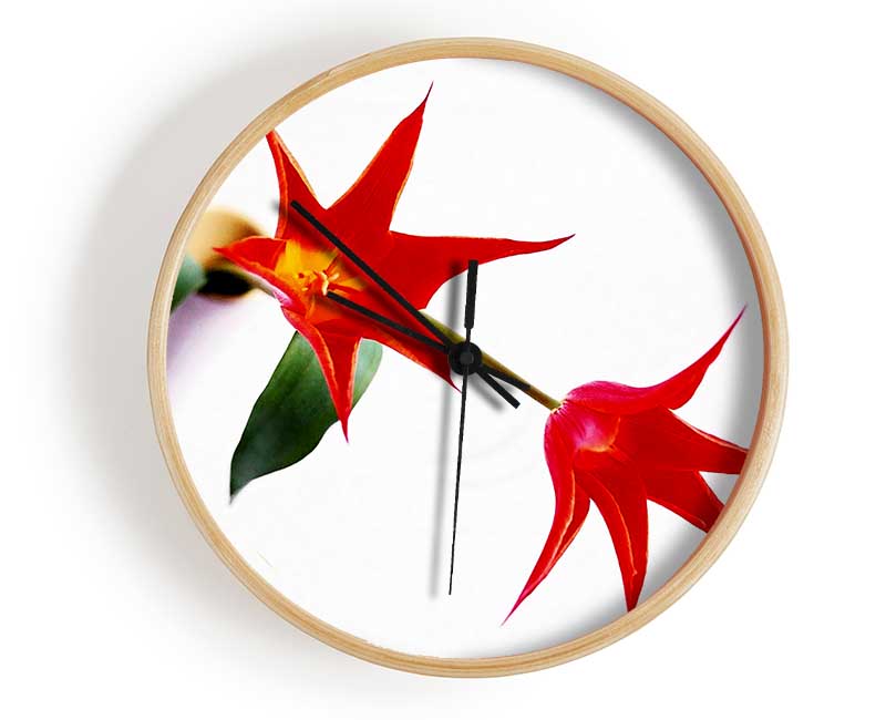 Twin Fire Tulip Centre Clock - Wallart-Direct UK