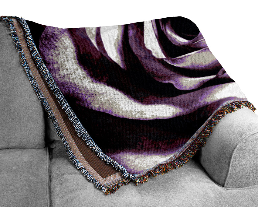 Purple Rose Delight Woven Blanket
