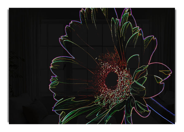 Abstraktes Neonblumenmuster 16