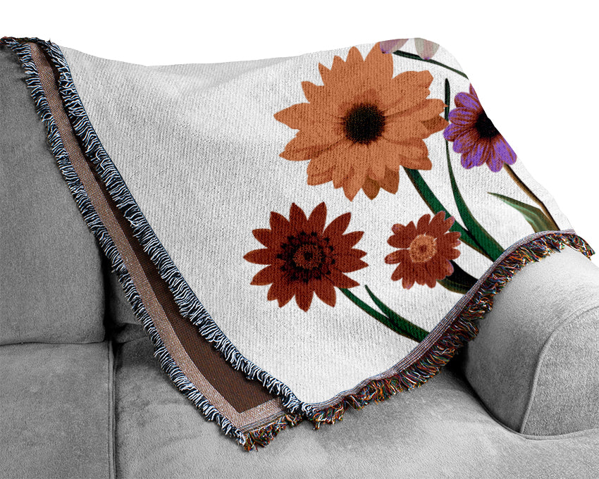 Garden Flower Party Woven Blanket