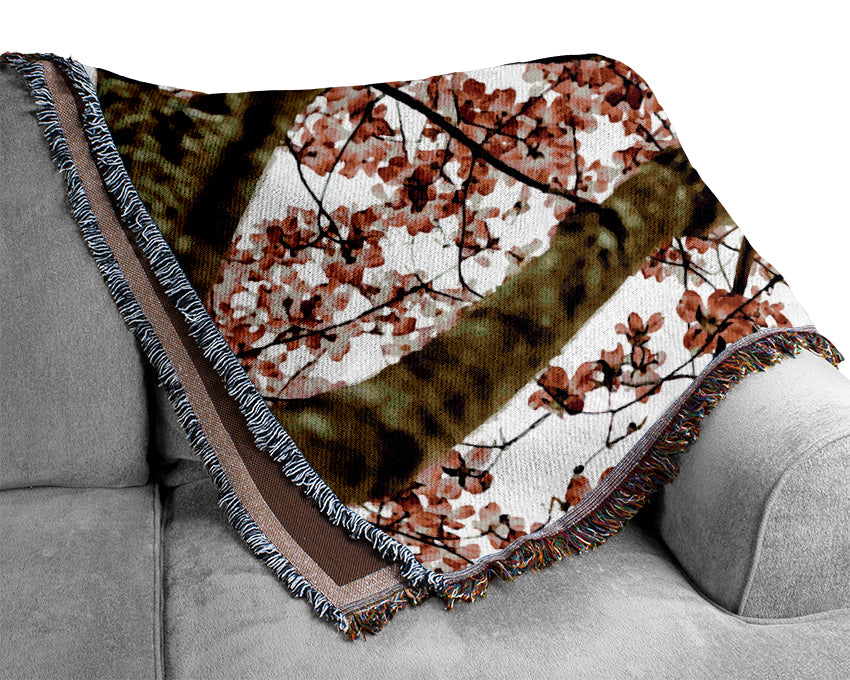 The Cherry Blossom Tree Woven Blanket