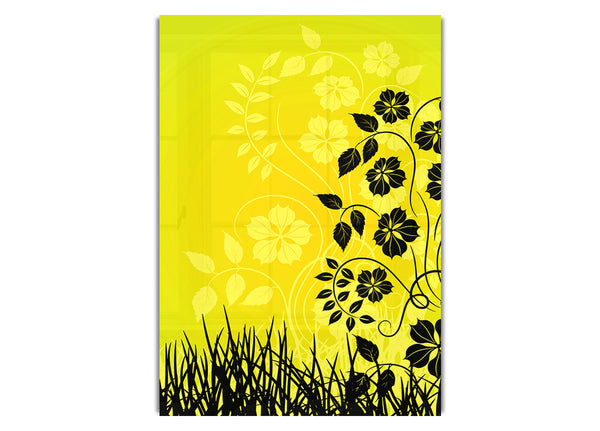 Black Flowers In Yellow Sun