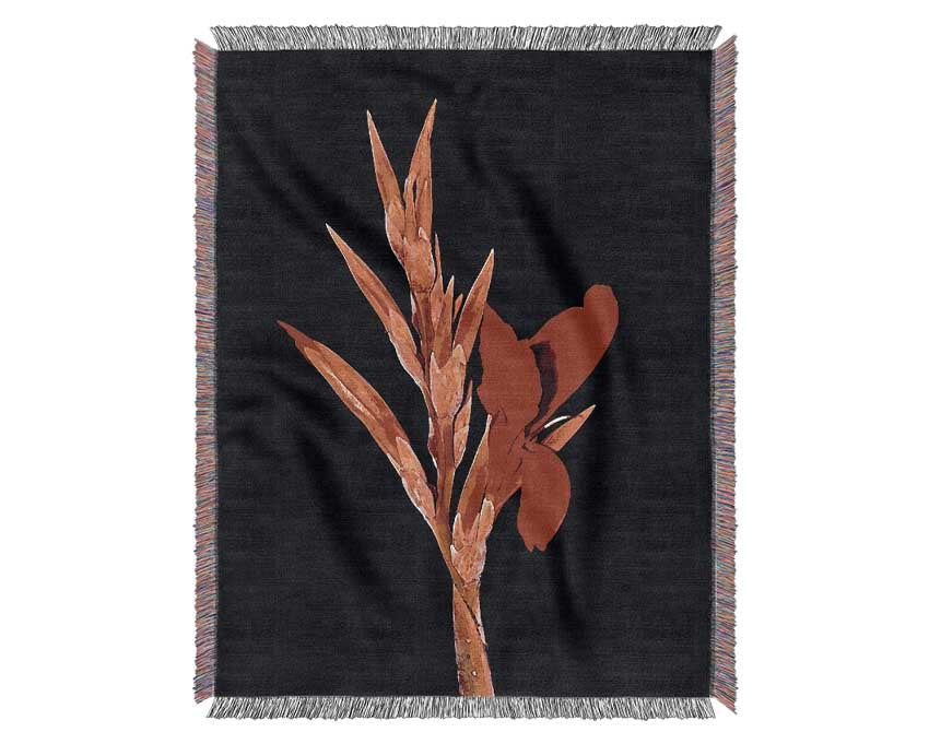 Red Night Flower Woven Blanket