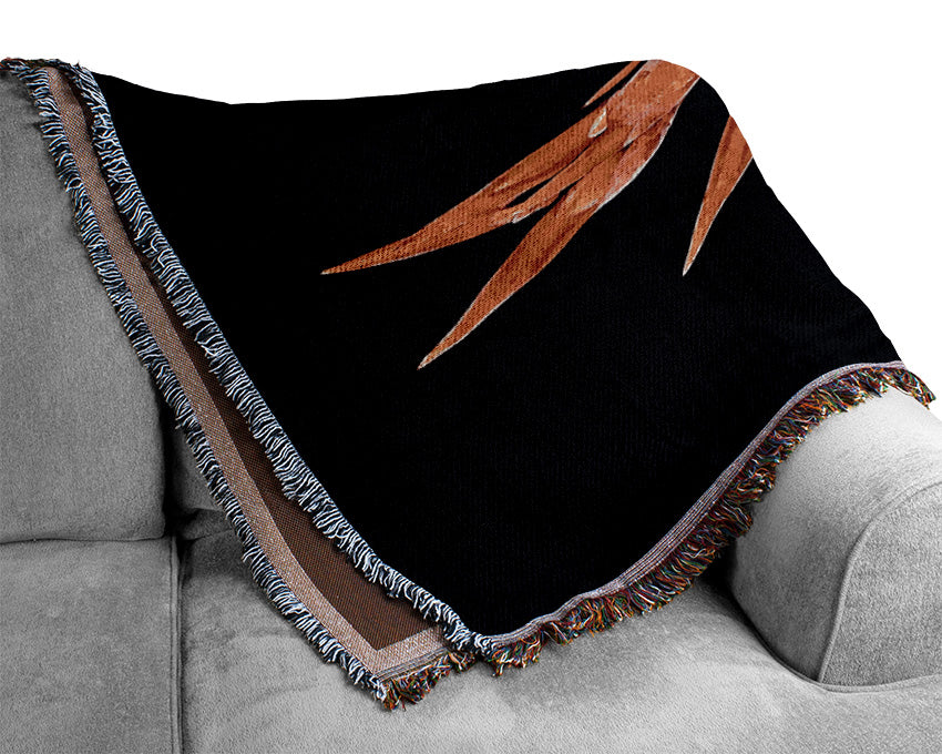 Red Night Flower Woven Blanket