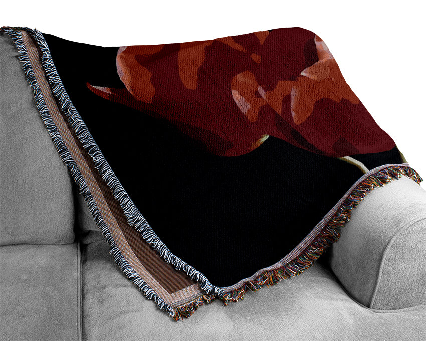 Flower Cerise Tulips Woven Blanket