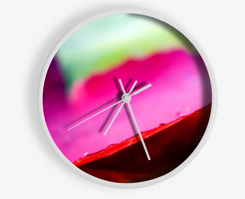 Pink Autumn Leave Clock - Wallart-Direct UK