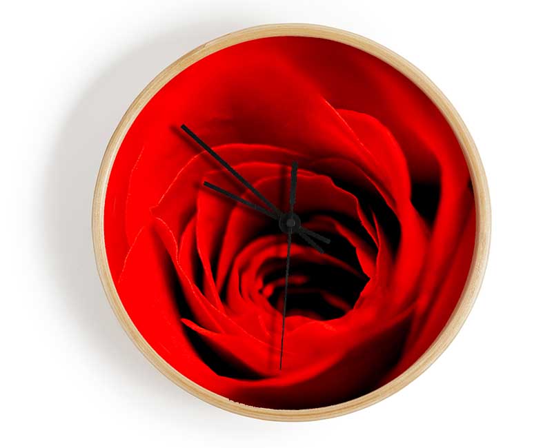 Soft Red Rose Close-Up Clock - Wallart-Direct UK