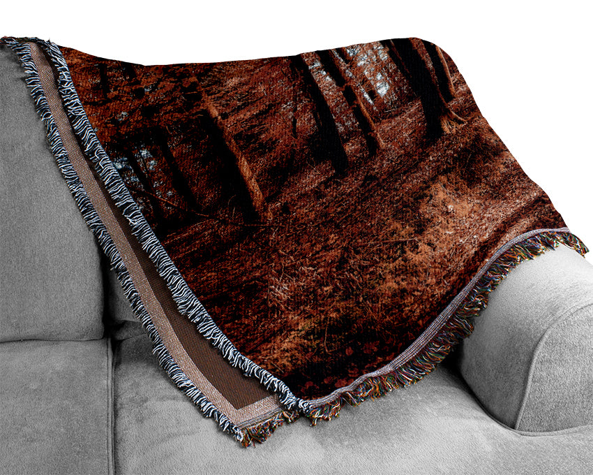 Fall Forest Path Woven Blanket