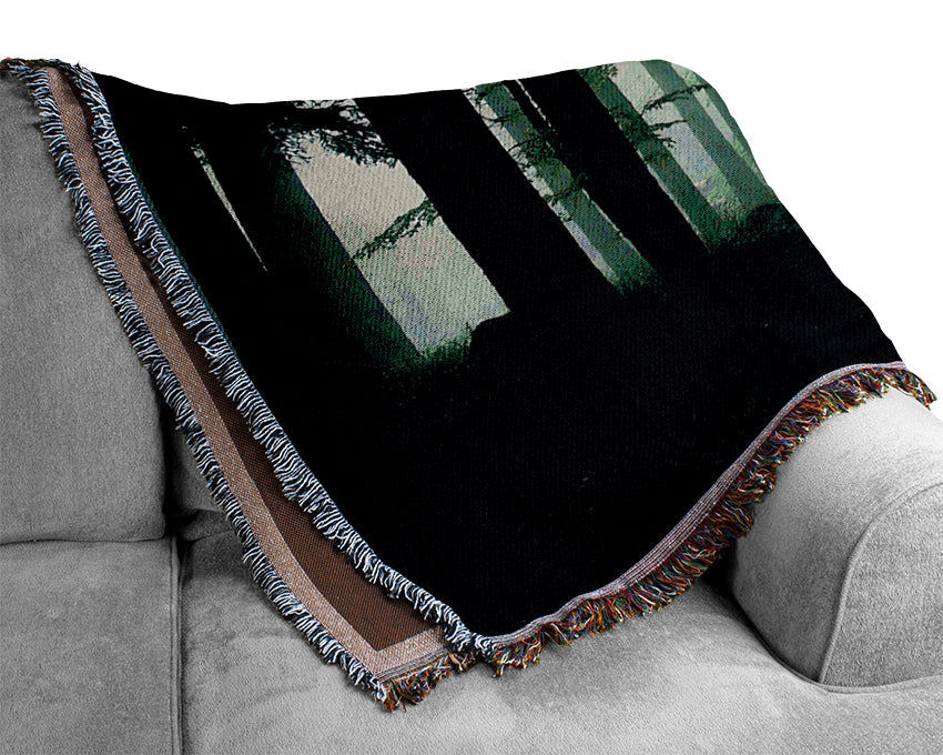 Emerald Forest Mist Woven Blanket