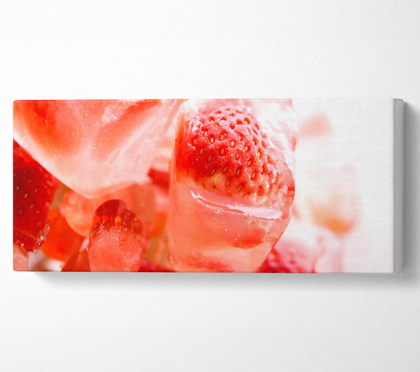 Strawberries On Ice Cubes