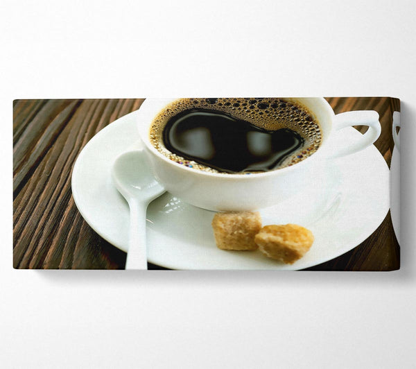 Cup Of Coffee And Sugar Cubes