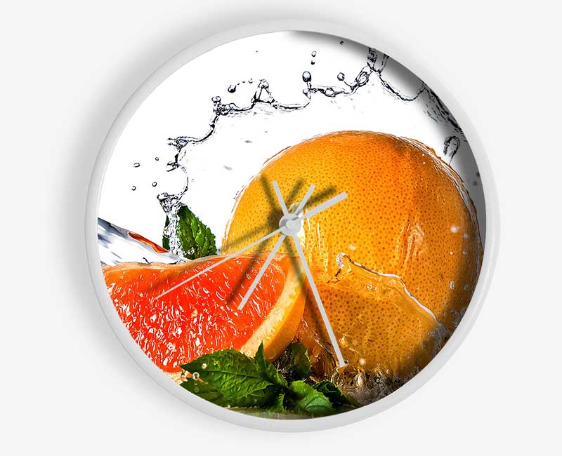 Orange And Mint Clock - Wallart-Direct UK