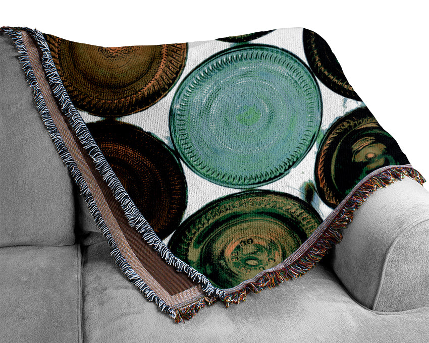 Wine Bottles Woven Blanket