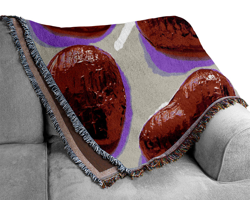 Red Chocolate Love Hearts Woven Blanket