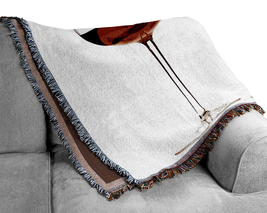 Red Wine Glasses Woven Blanket