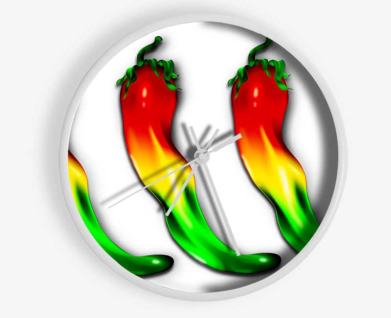 Chilli Trio Clock - Wallart-Direct UK