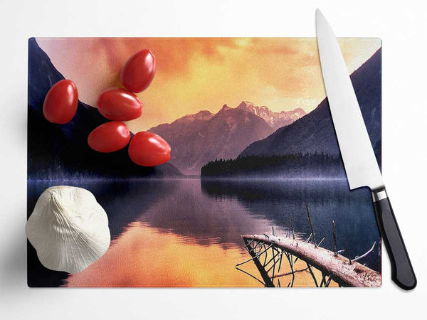 Lake Reflections Glass Chopping Board
