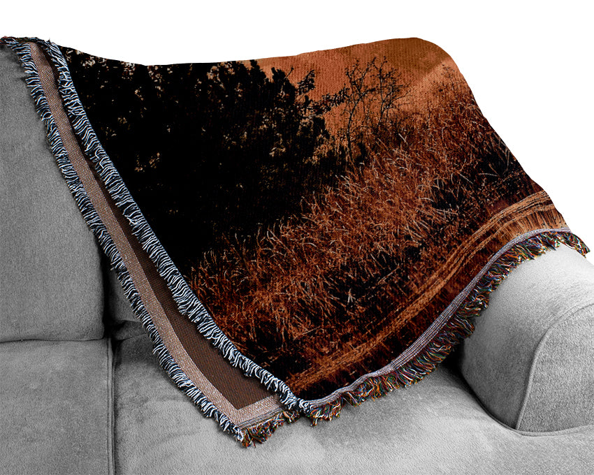 Lake In The Morning Sun Woven Blanket