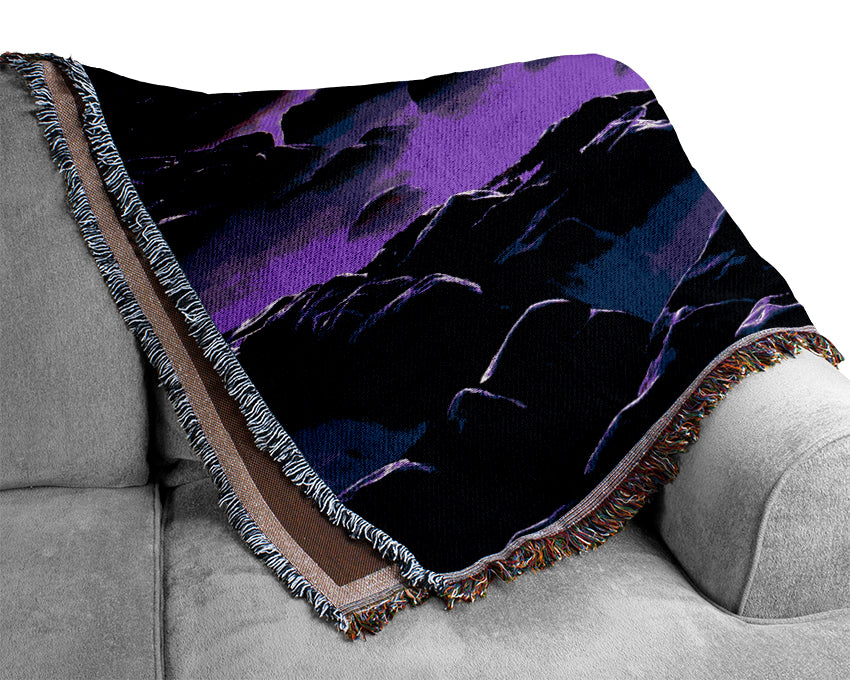 Rocky Purple Mist Woven Blanket