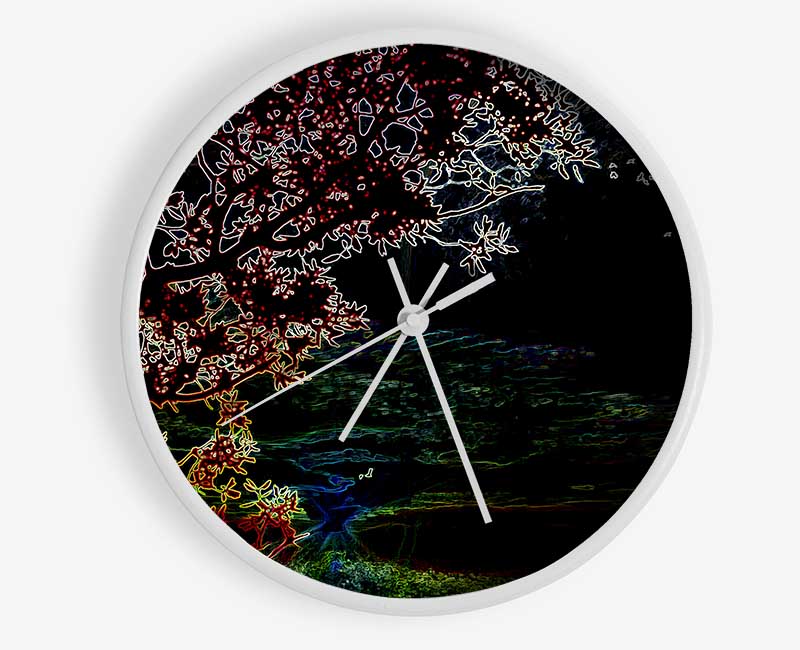 Neon Lake Clock - Wallart-Direct UK