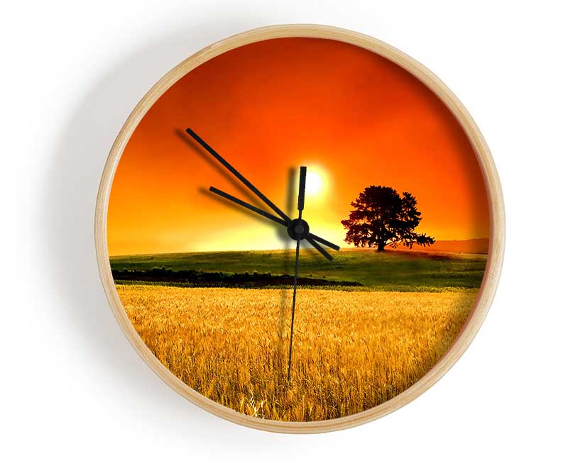 Summer Sunset Clock - Wallart-Direct UK