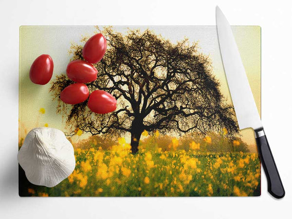 Spring Field Glass Chopping Board