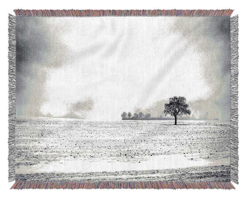 Empty Field Winter Woven Blanket