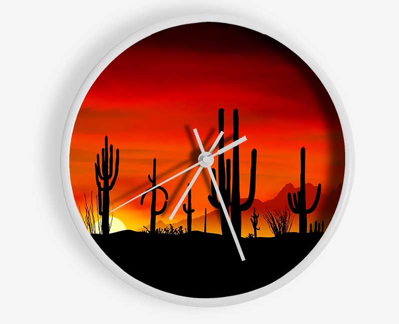 Cactus Sunset Beauty Clock - Wallart-Direct UK