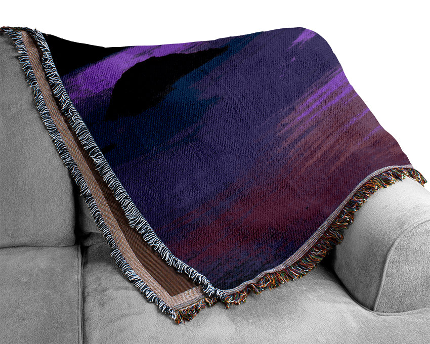 Purple Mist Of The Ocean Woven Blanket