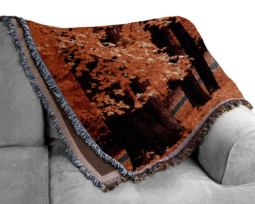 Orange Tree Parade Woven Blanket