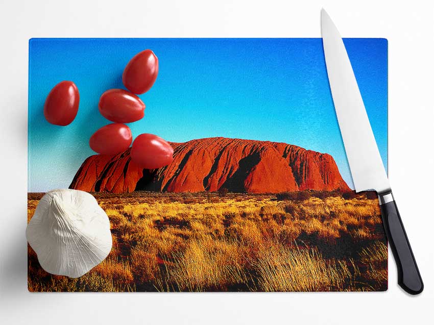 Ayres Rock Australia Glass Chopping Board