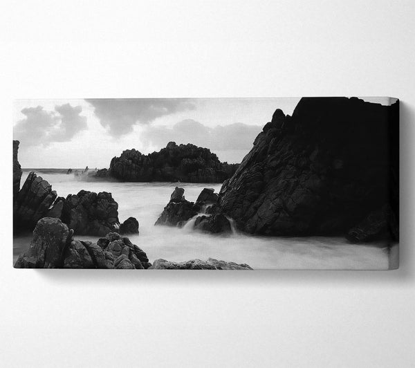 The Ocean Rocks B n W