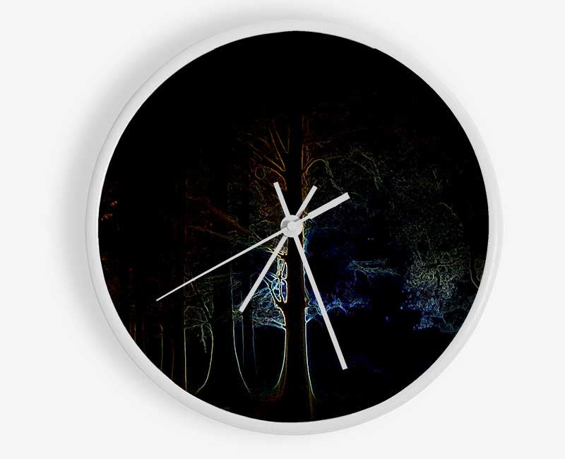 Neon Forrest Clock - Wallart-Direct UK