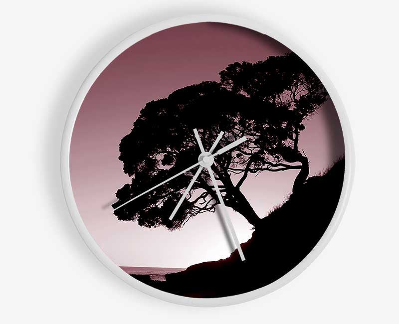 Mauve Tree Clock - Wallart-Direct UK
