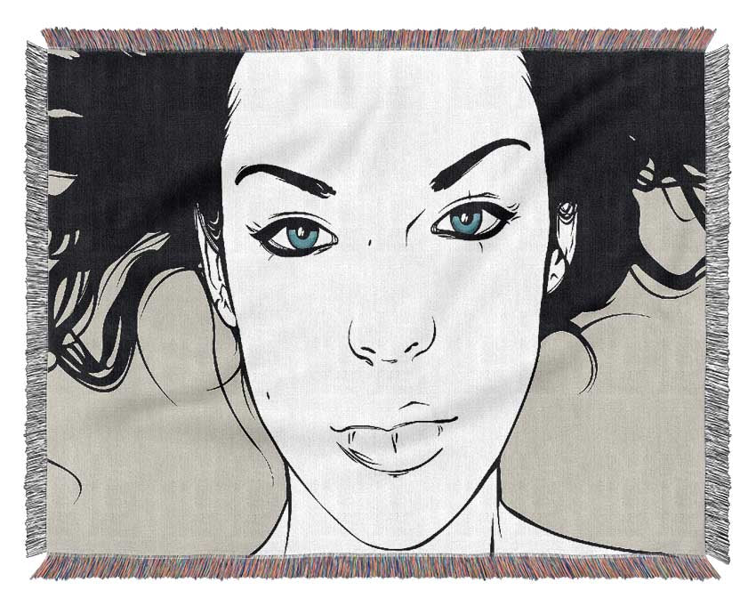 Green Eyed Babe Woven Blanket