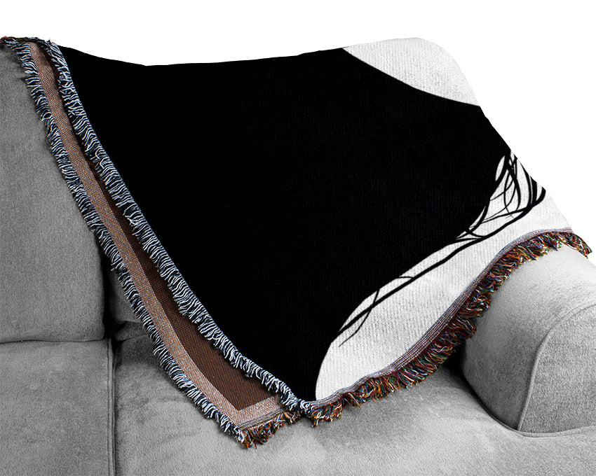 Girl Portrait Woven Blanket