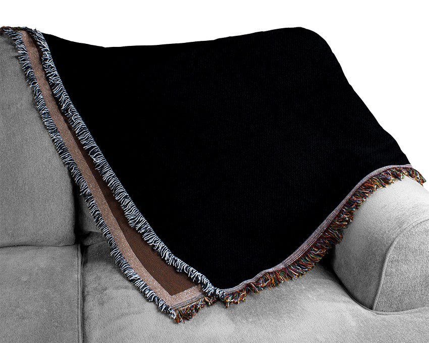 The Flower Girl Black Woven Blanket