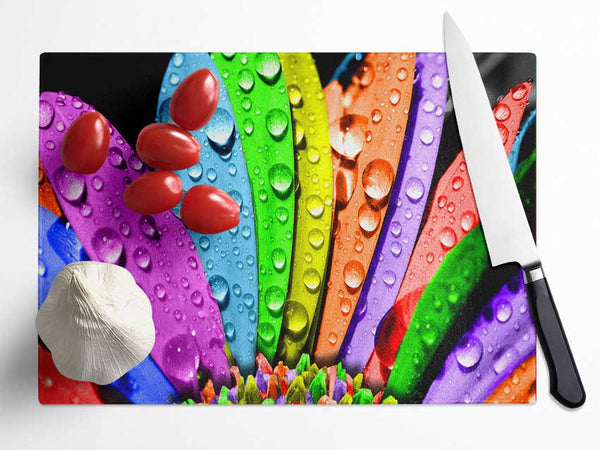 Colourful Flower Glass Chopping Board