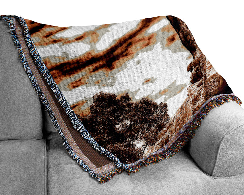 The Buddha King Of Angkor Wat Cambodia Woven Blanket