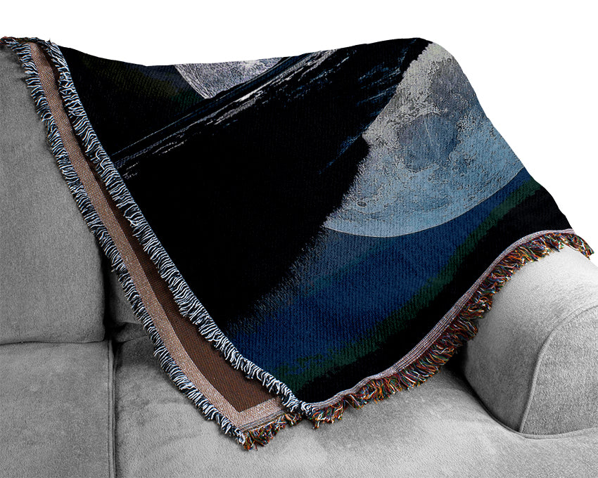 Full Moon Reflection Woven Blanket
