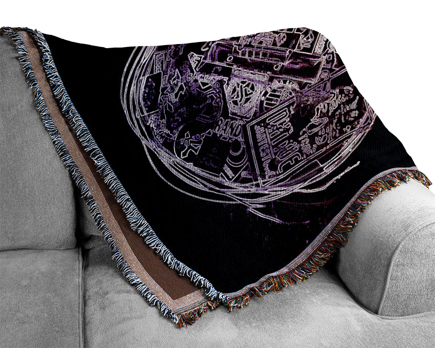 Guitar Graffiti Woven Blanket