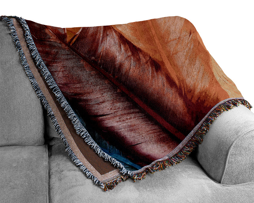 Feathers In Colours Woven Blanket