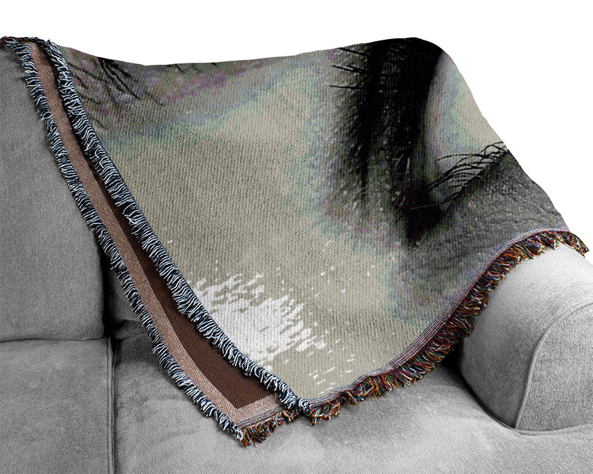Green Eye Of The World Woven Blanket