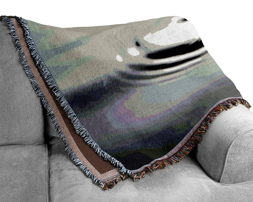 Grey Water Splash Woven Blanket