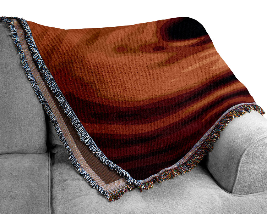 Orange Water Droplet Woven Blanket