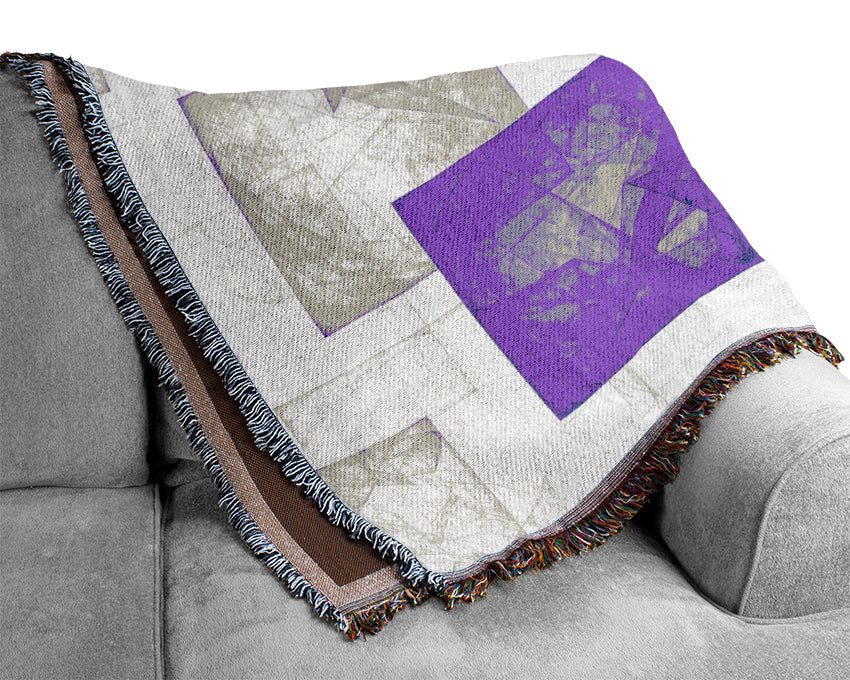 Lilac Squares Woven Blanket
