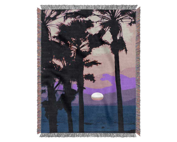 Paradise Ocean Sunset Woven Blanket