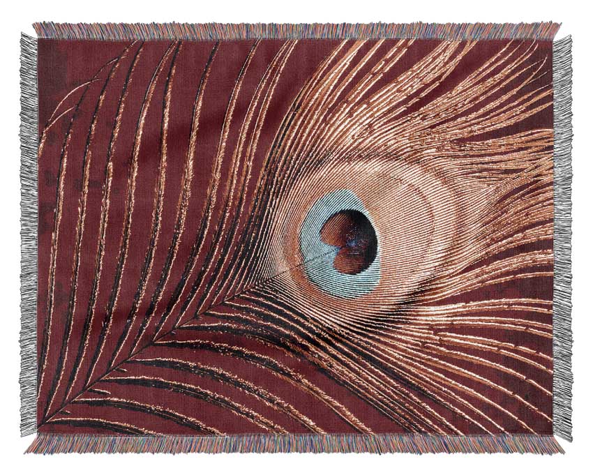 Peacock Feather 06 Woven Blanket
