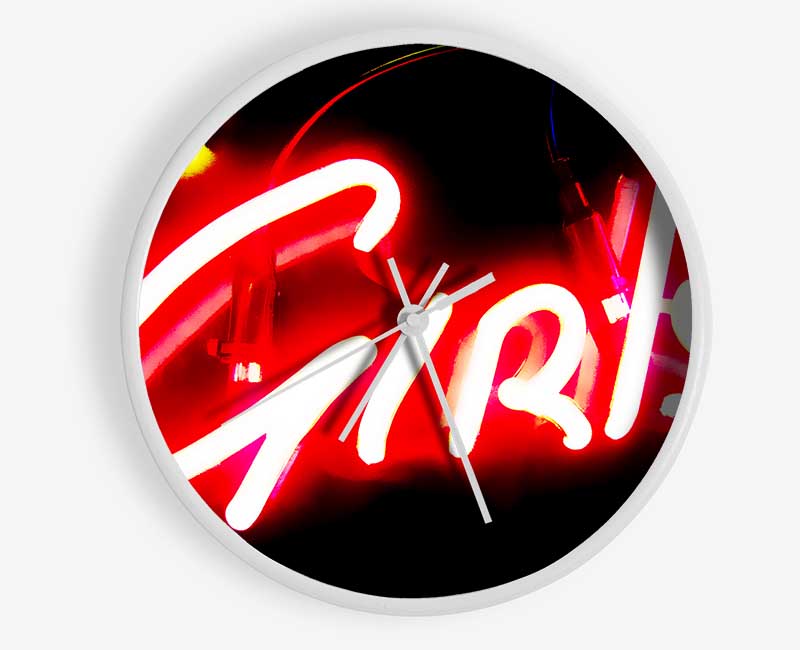 Neon Girls Sign Clock - Wallart-Direct UK